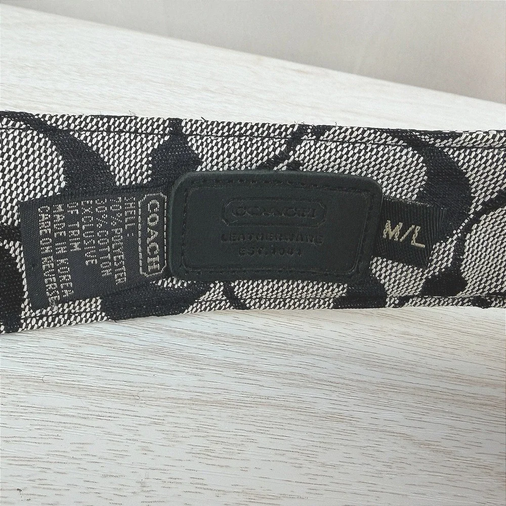 COACH‎ Signature Visor M/L Gray Black Logo Golf Beach Resort Vacation Tennis Y2K - Picture 8 of 9